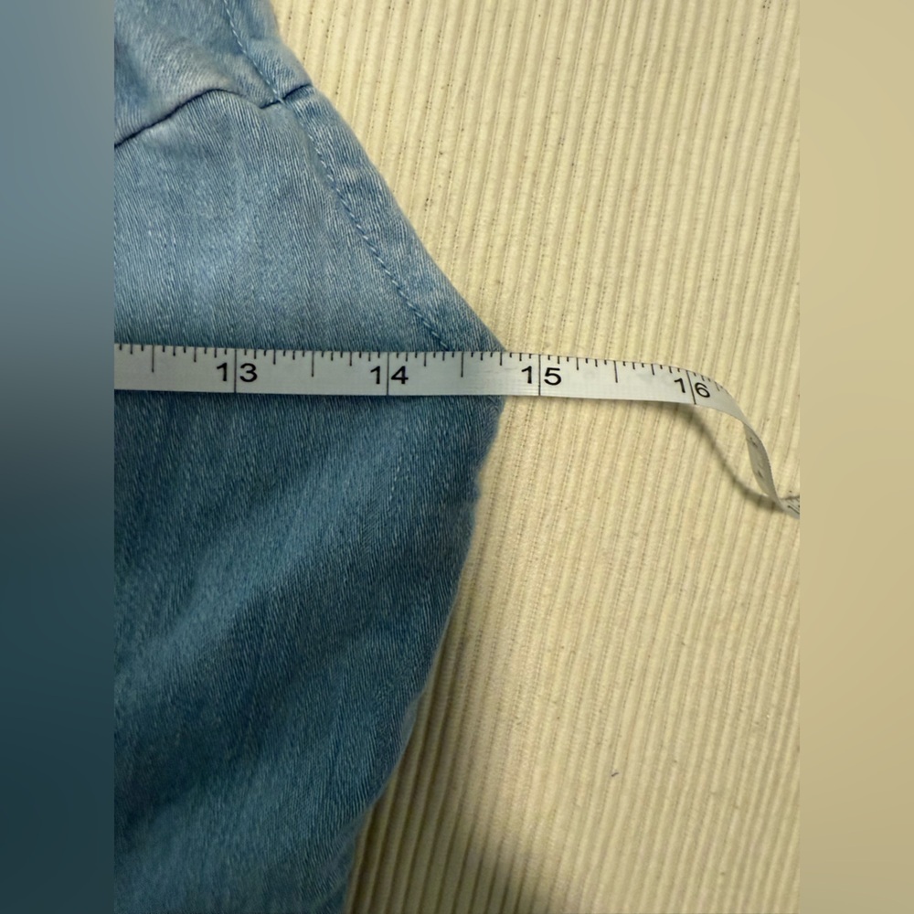 Mele E Pere Blue Jean Bodycon Mini Dress with Plunge Neckline - Picture 4 of 7